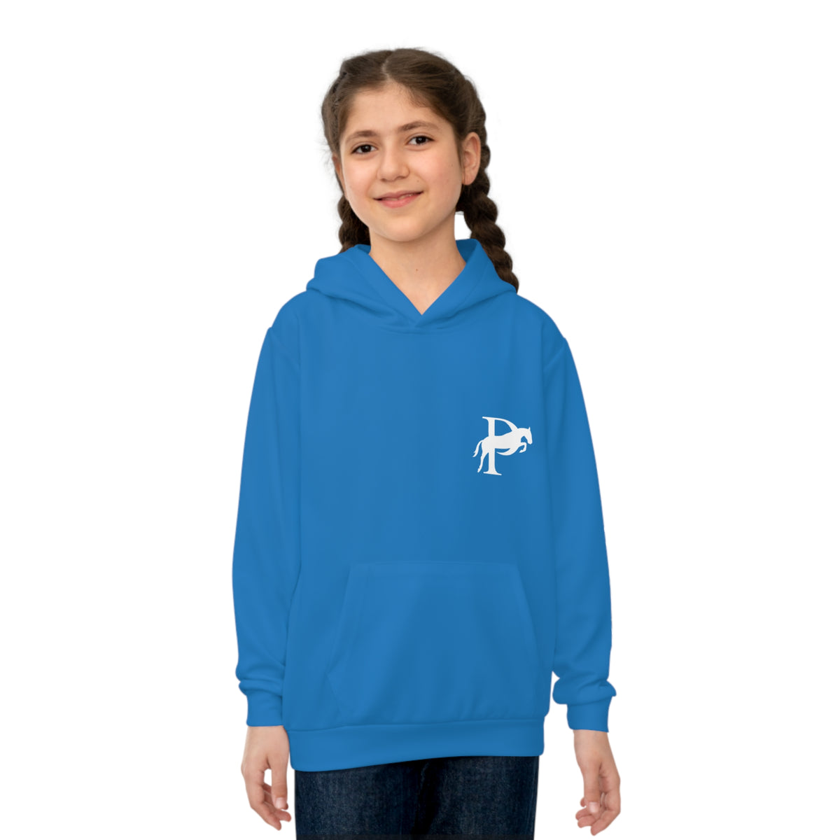 Copy of Children's Equestrian Hoodie — Blue Panorama Equestrian Logo Kids Pullover